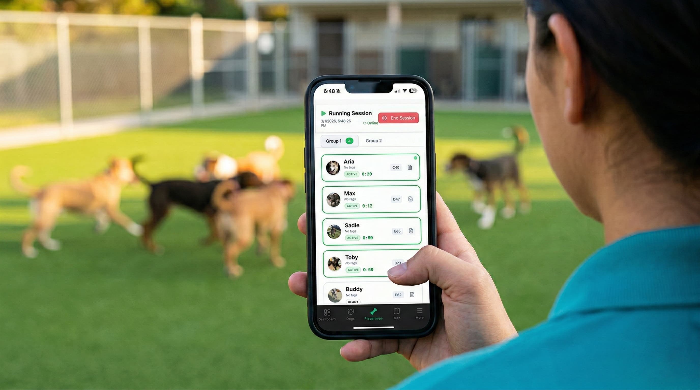Playgroup tracking interface